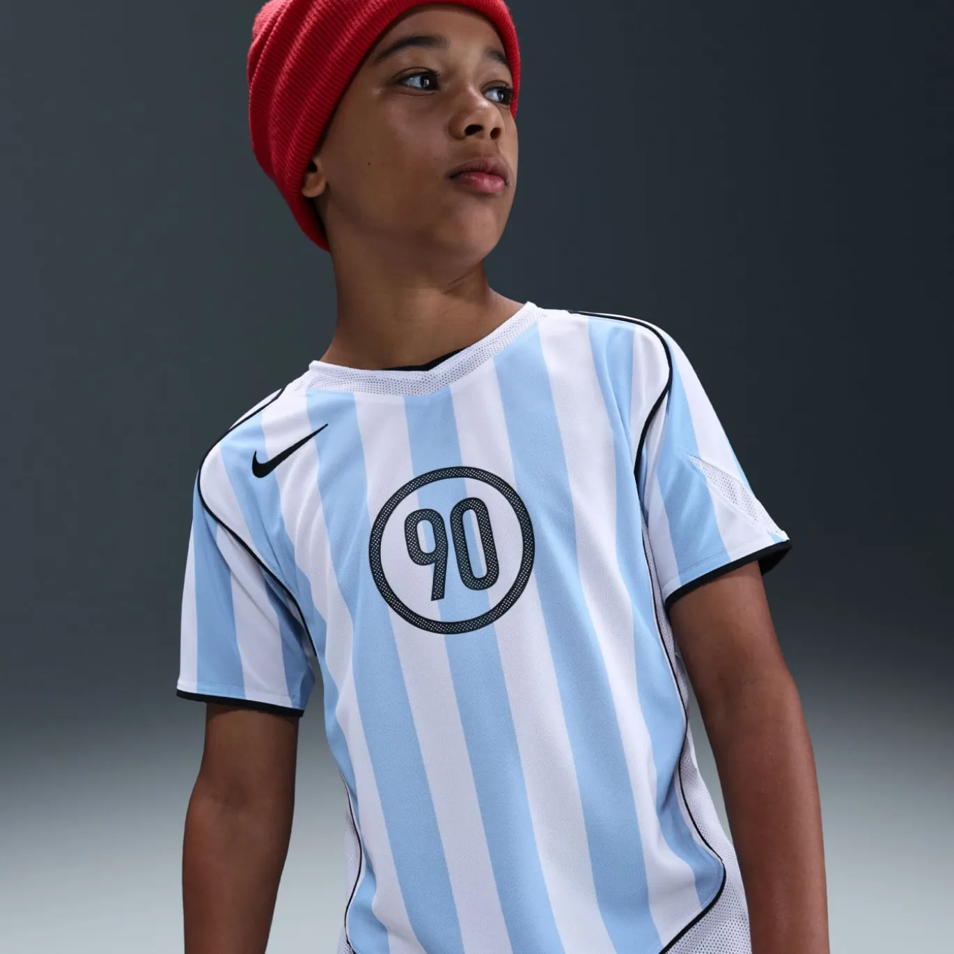 Nike Total 90 Trainingsshirt Kids Wit Lichtblauw Zwart