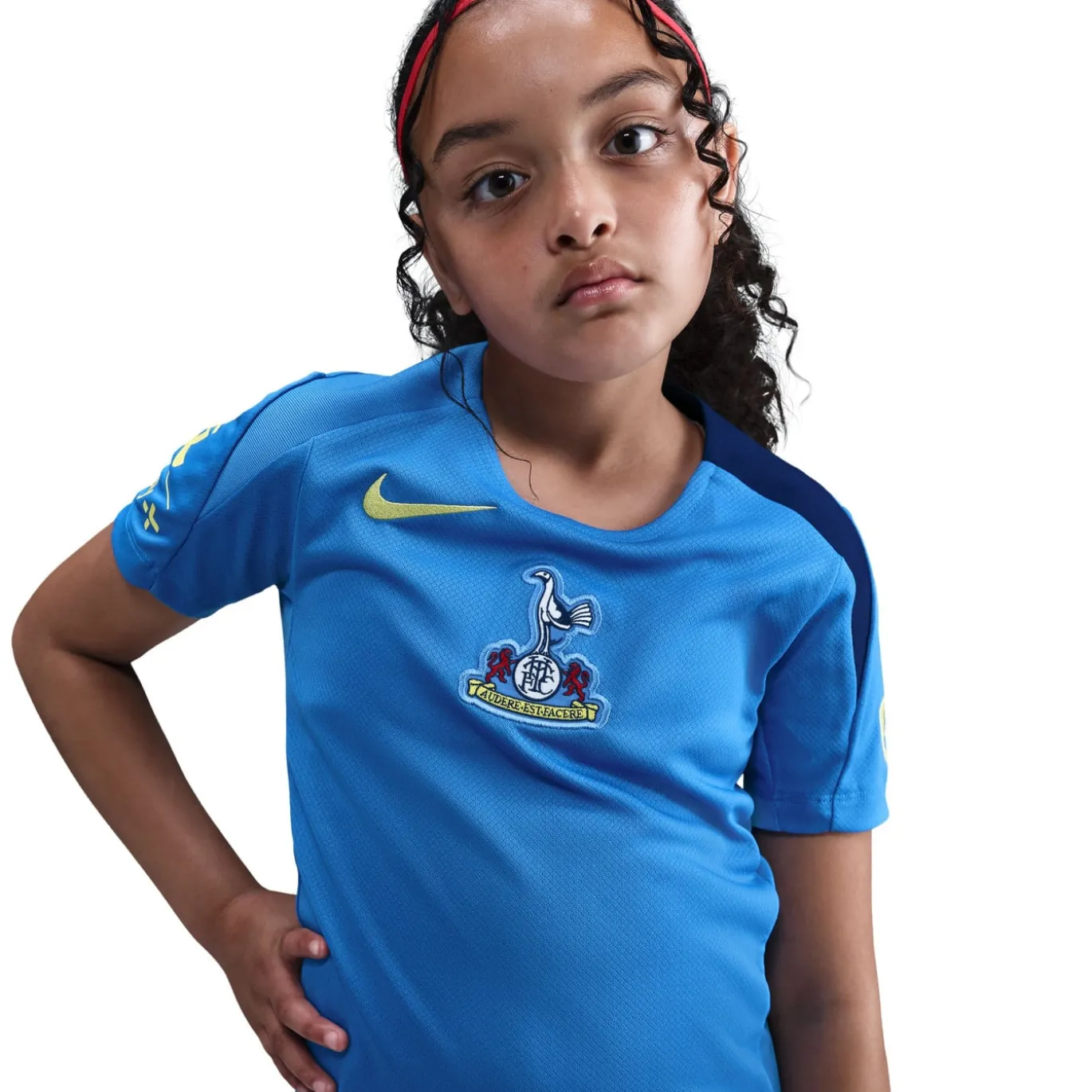 Nike Tottenham Hotspur Strike Trainingsshirt 2025-2026 Kids Blauw Donkerblauw Felgeel