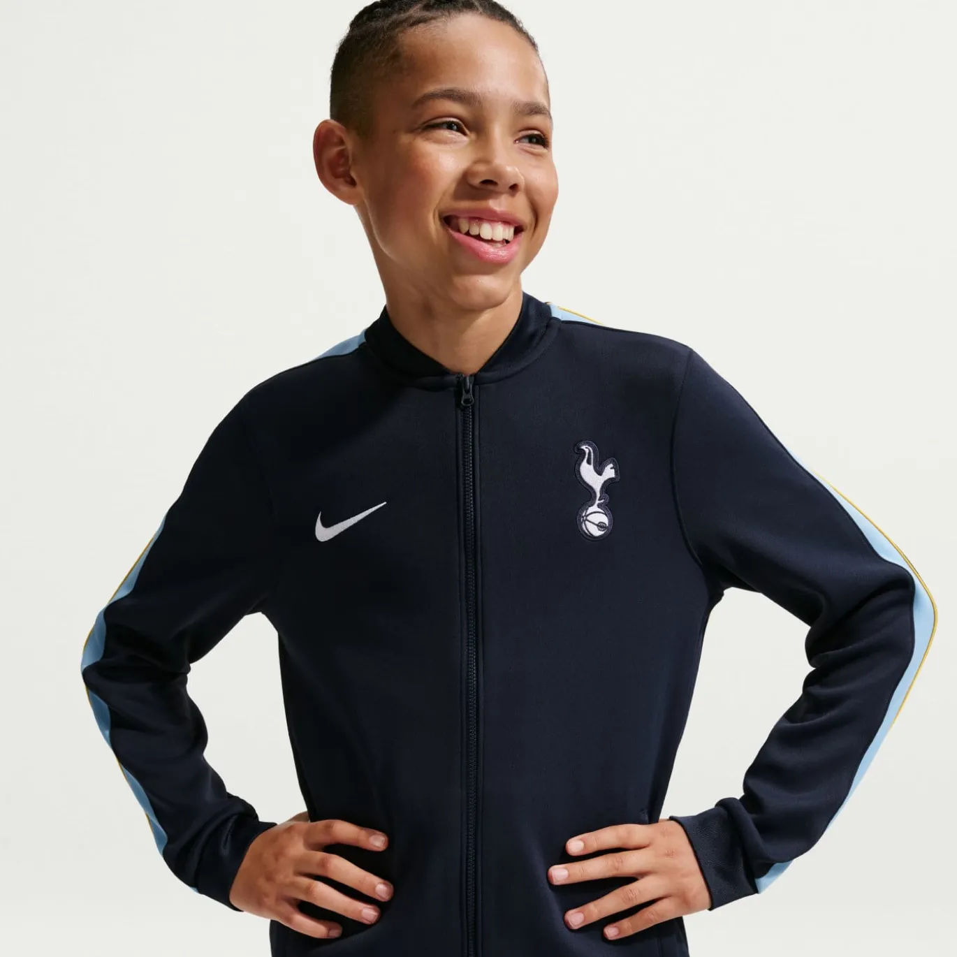 Nike Tottenham Hotspur Strike Trainingspak 2026-2027 Kids Donkerblauw Geel Lichtblauw Wit