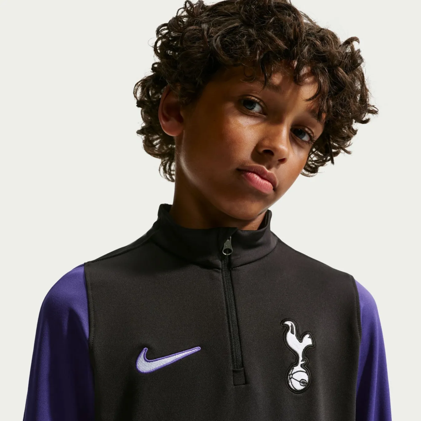Nike Tottenham Hotspur Strike Trainingstrui 1/4-Zip 2026-2027 Kids Zwart Paars Wit
