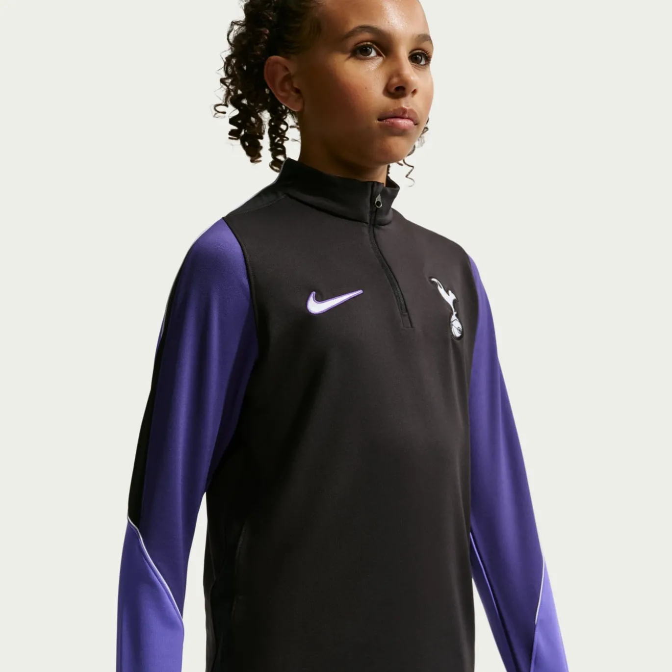 Nike Tottenham Hotspur Strike Trainingstrui 1/4-Zip 2026-2027 Kids Zwart Paars Wit