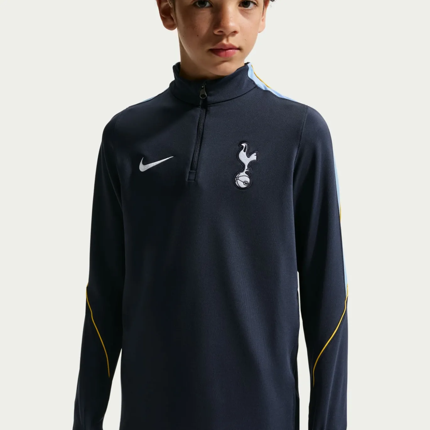 Nike Tottenham Hotspur Strike Trainingspak 1/4-Zip 2026-2027 Kids Donkerblauw Lichtblauw Geel Wit
