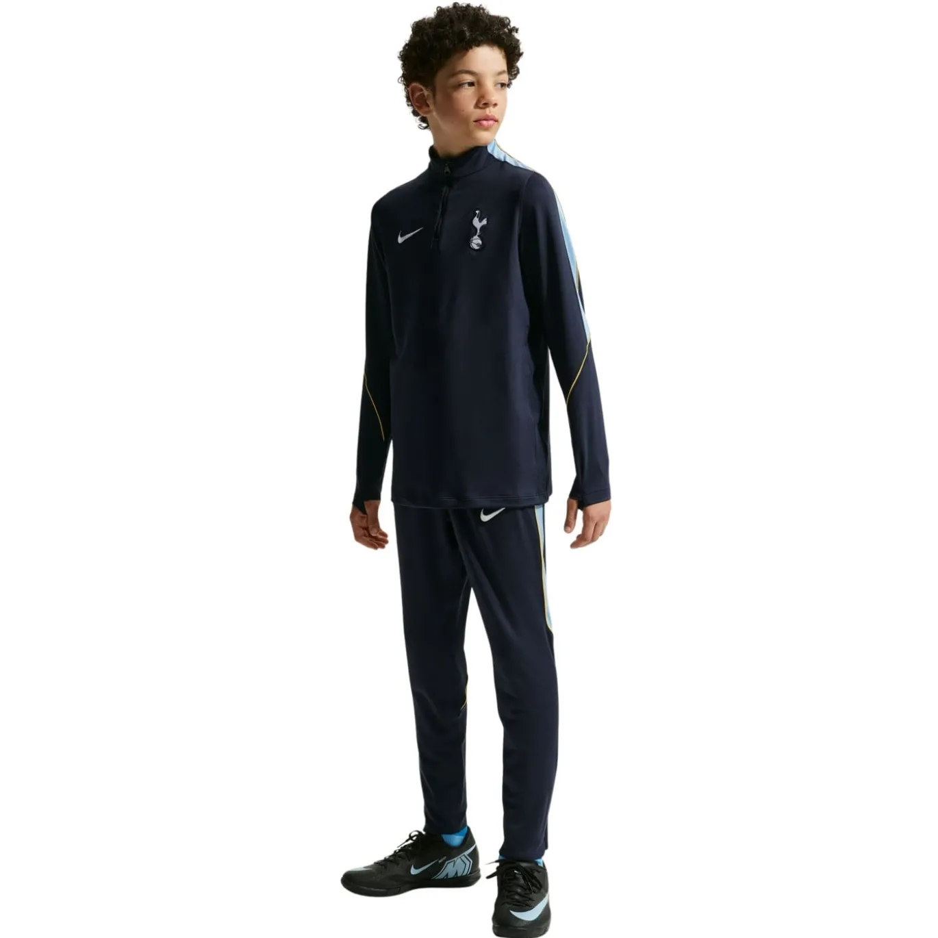 Nike Tottenham Hotspur Strike Trainingspak 1/4-Zip 2026-2027 Kids Donkerblauw Lichtblauw Geel Wit