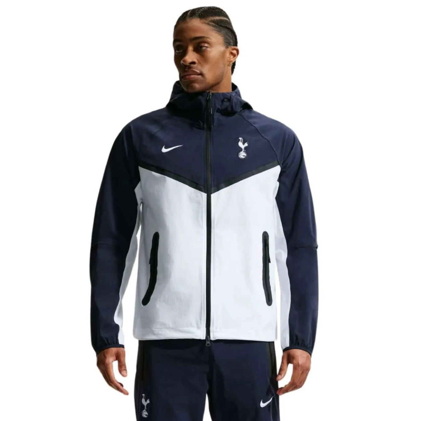 Nike Tottenham Hotspur Tech Woven Windrunner Jack Wit Donkerblauw