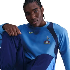 Nike Tottenham Hotspur Total 90 Crew Trainingstrui 2025-2026 Blauw Donkerblauw Felgeel