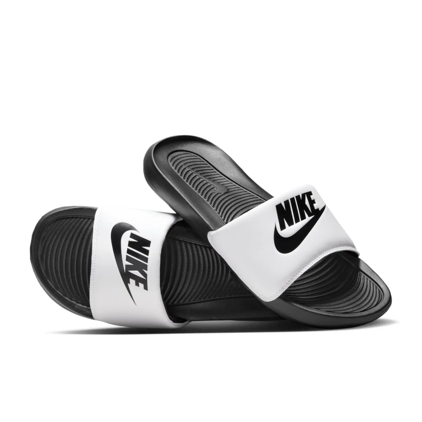Nike Victori One Slippers Zwart Wit Zwart