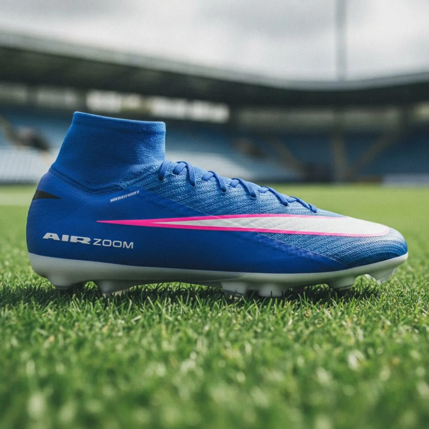 Nike Zoom Mercurial Superfly 10 Elite IJzeren-Nop Voetbalschoenen (SG) Pro Player Blauw Wit Felroze