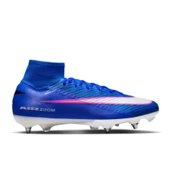 Nike Zoom Mercurial Superfly 10 Elite IJzeren-Nop Voetbalschoenen (SG) Pro Player Blauw Wit Felroze