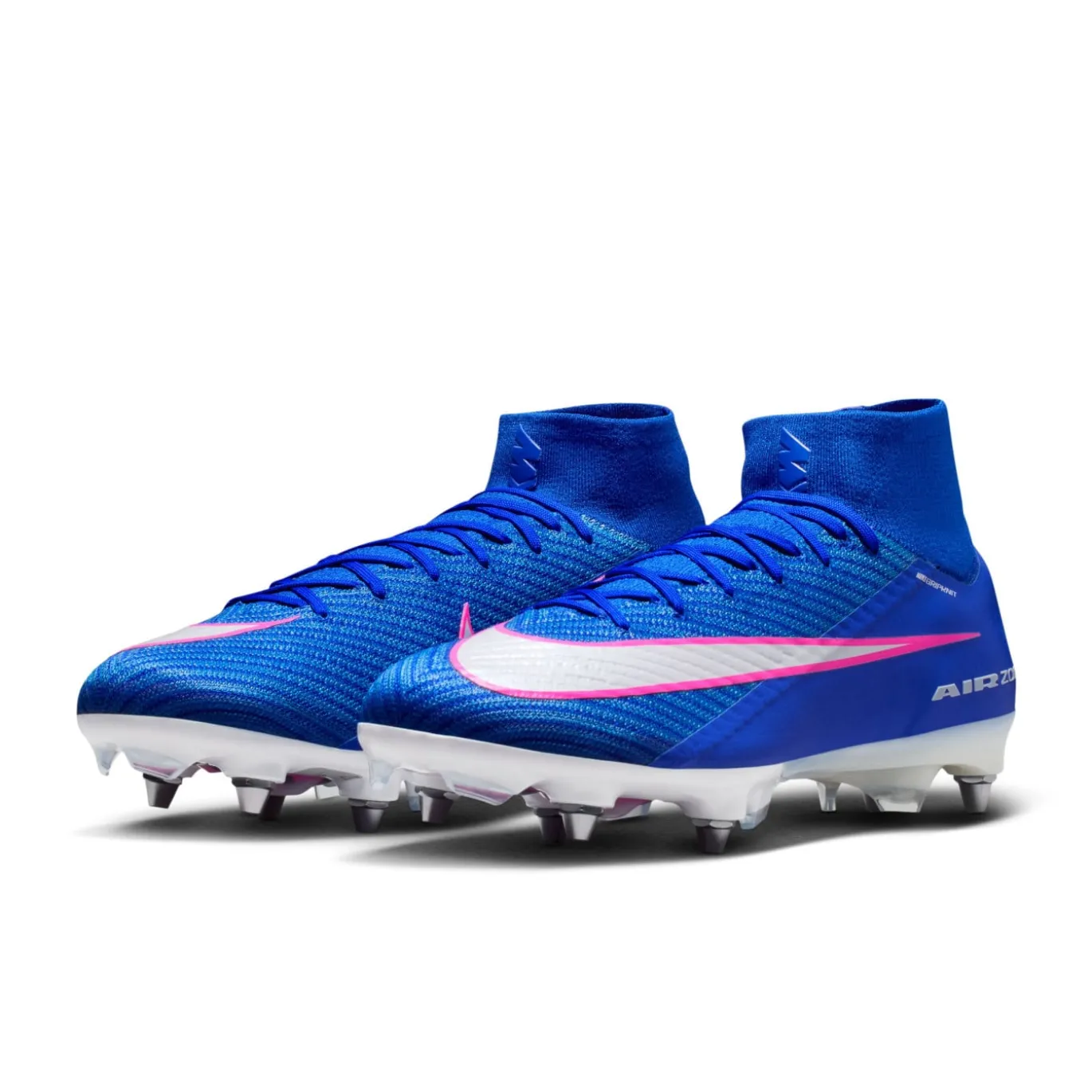 Nike Zoom Mercurial Superfly 10 Elite IJzeren-Nop Voetbalschoenen (SG) Pro Player Blauw Wit Felroze