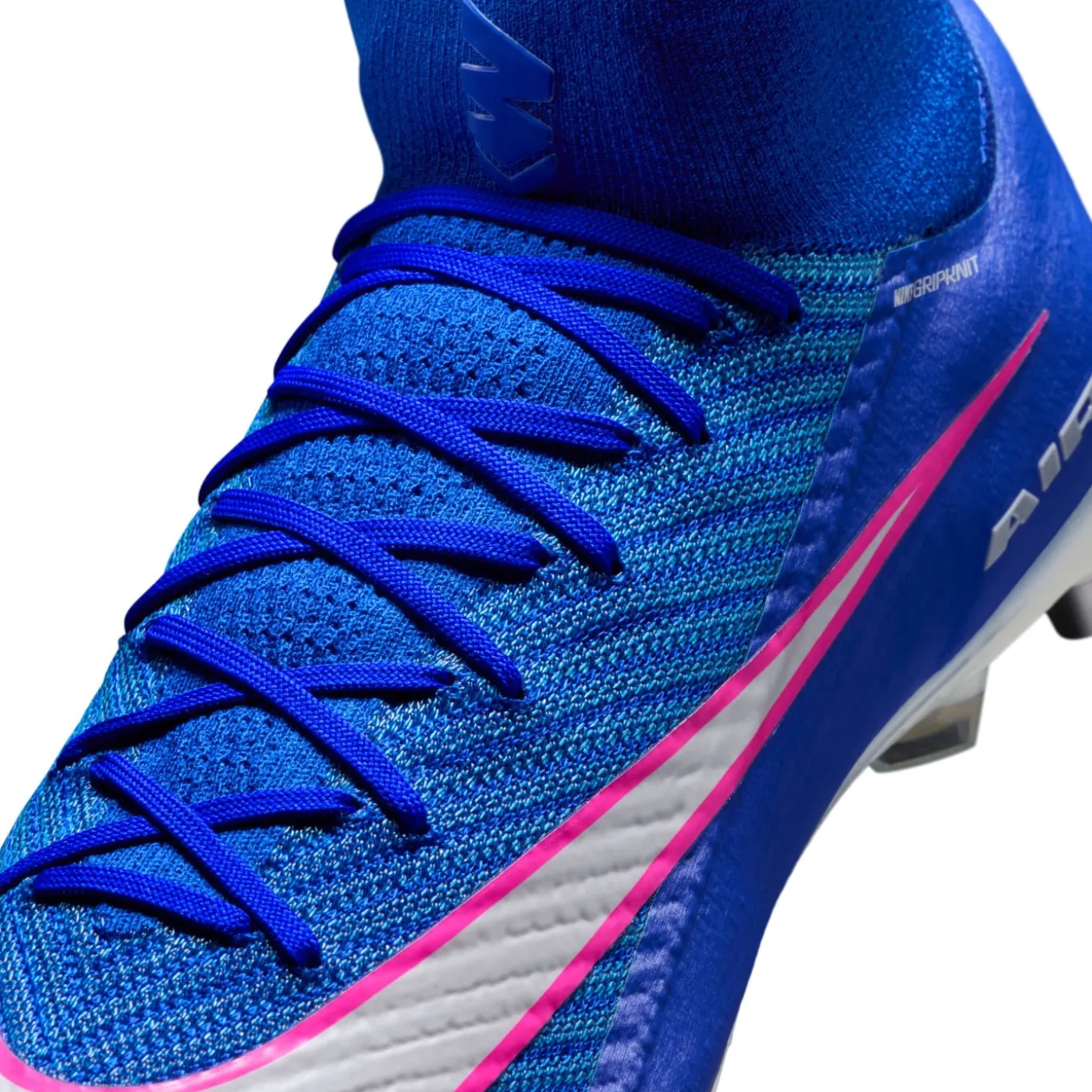 Nike Zoom Mercurial Superfly 10 Elite IJzeren-Nop Voetbalschoenen (SG) Pro Player Blauw Wit Felroze