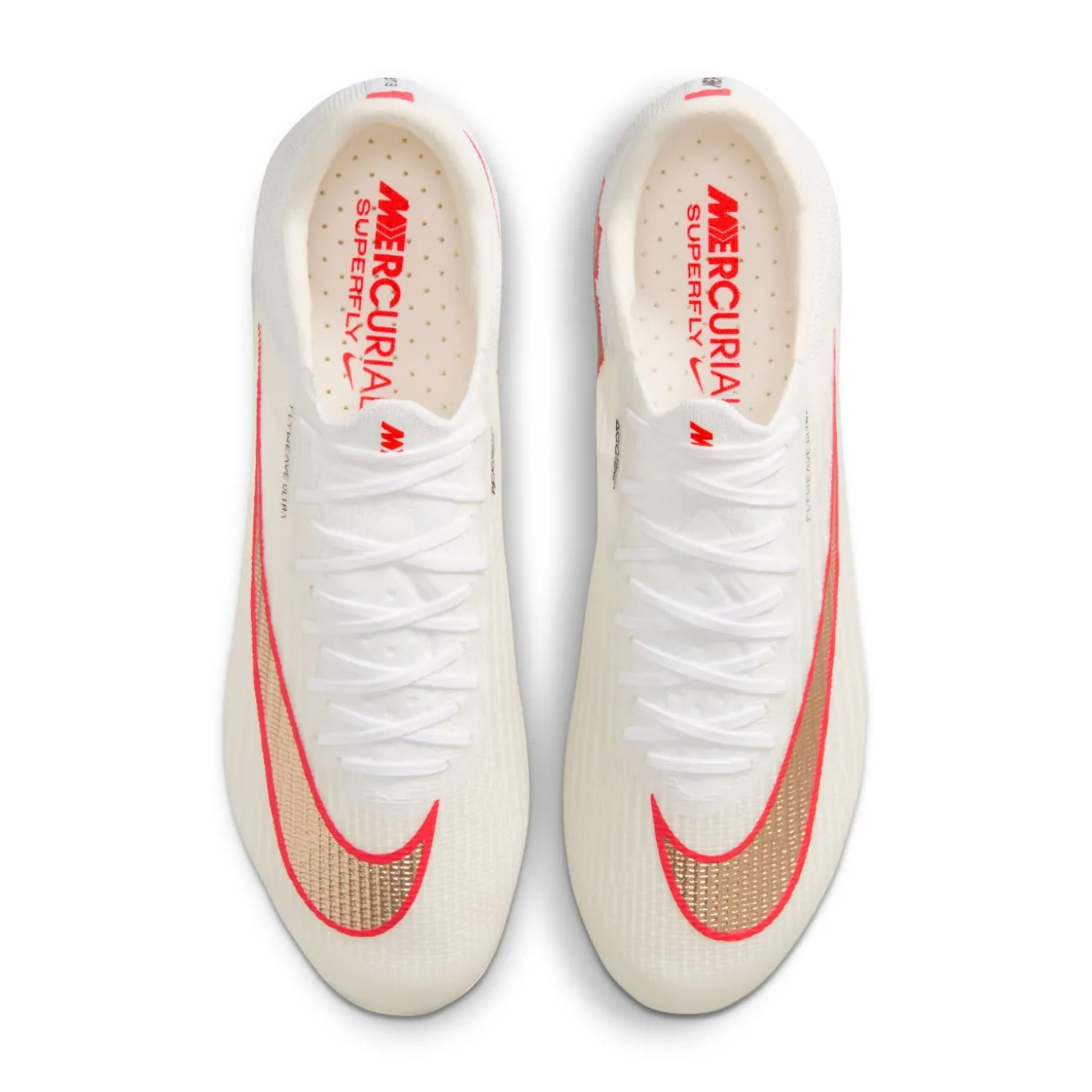 Nike Zoom Mercurial Superfly 11 Elite IJzeren-Nop Voetbalschoenen (SG) Wit Felrood Goud
