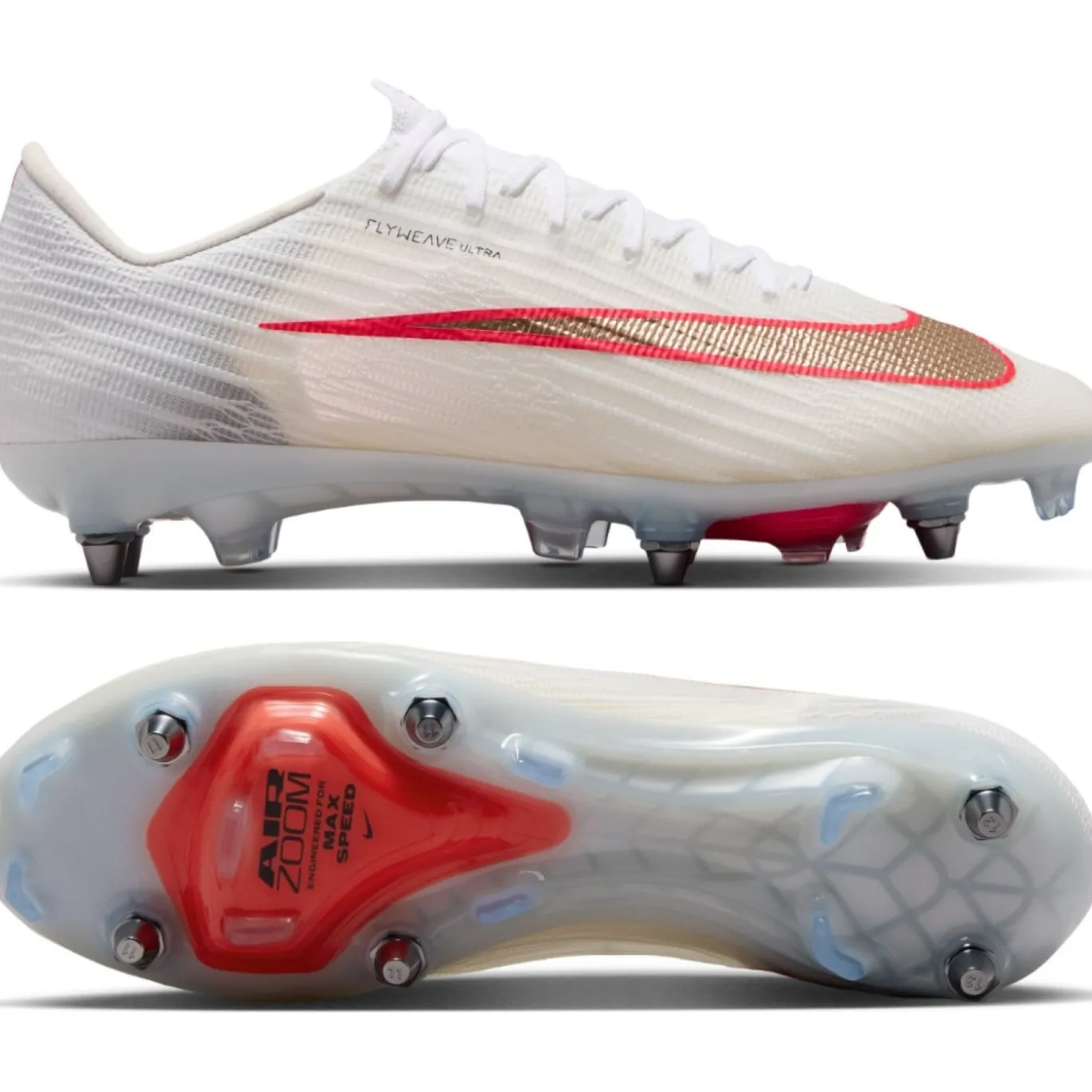 Nike Zoom Mercurial Superfly 11 Elite IJzeren-Nop Voetbalschoenen (SG) Wit Felrood Goud