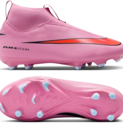 Nike Zoom Mercurial Superfly 10 Academy Gras / Kunstgras Voetbalschoenen (MG) Kids Roze Felrood Lichtblauw