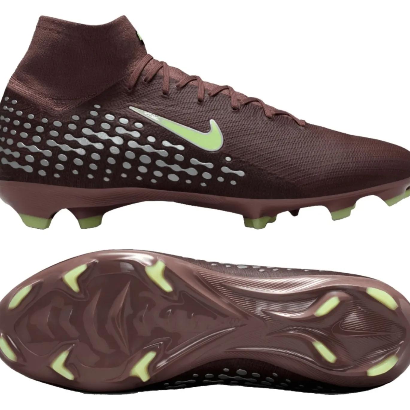 Nike Zoom Mercurial Superfly 10 Mbappé Pro Gras Voetbalschoenen (FG) Bruin Neongeel Zilver