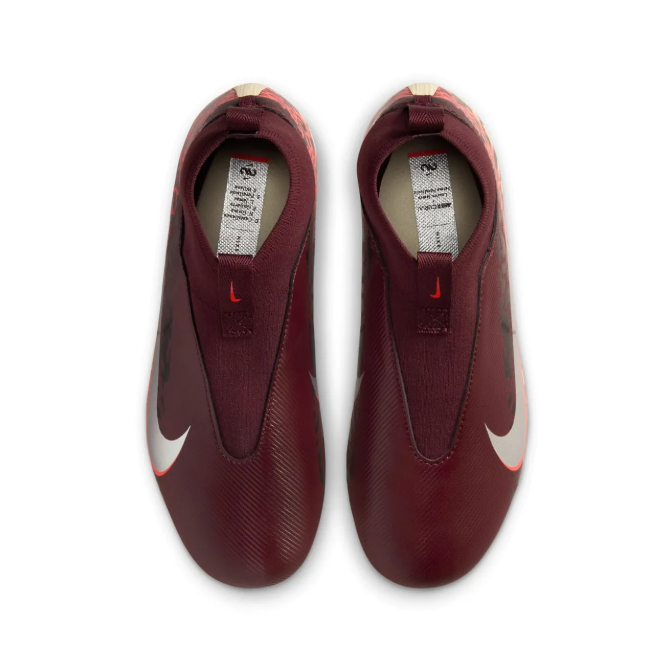 Nike Zoom Mercurial Superfly 10 Academy Gras / Kunstgras Voetbalschoenen (MG) Kids Bordeauxrood Zilver Oranje