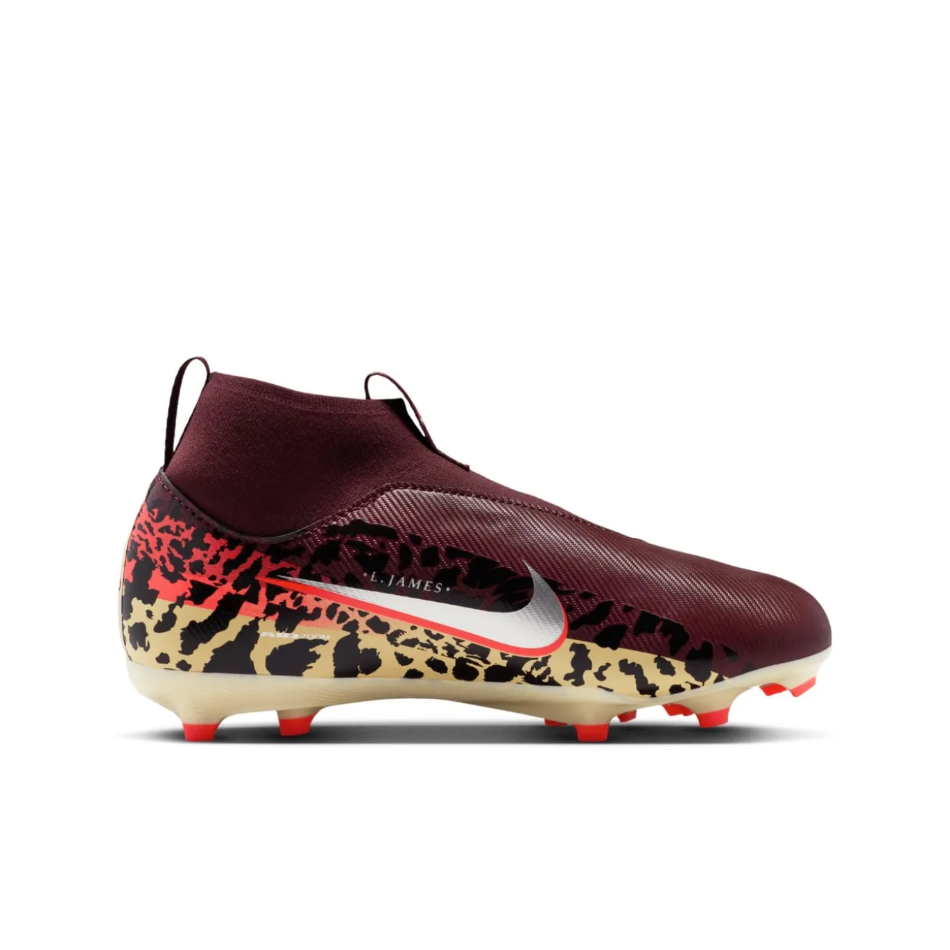 Nike Zoom Mercurial Superfly 10 Academy Gras / Kunstgras Voetbalschoenen (MG) Kids Bordeauxrood Zilver Oranje