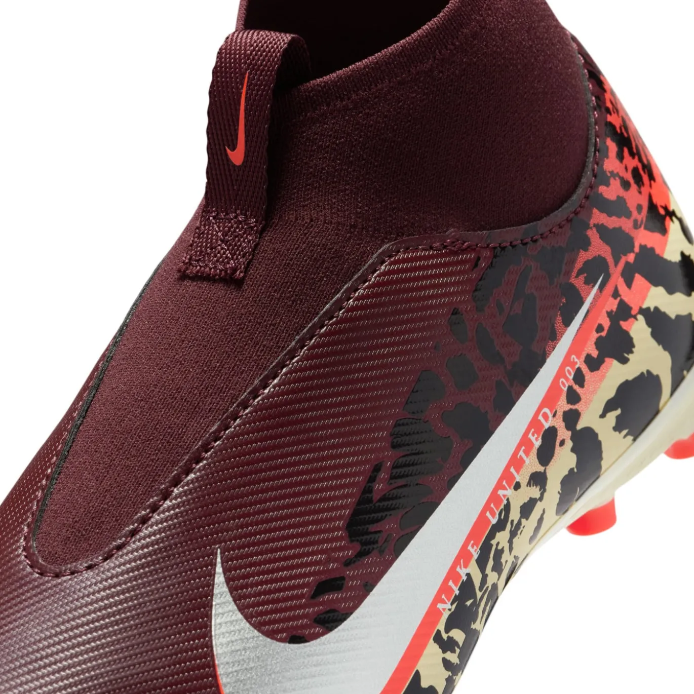 Nike Zoom Mercurial Superfly 10 Academy Gras / Kunstgras Voetbalschoenen (MG) Kids Bordeauxrood Zilver Oranje