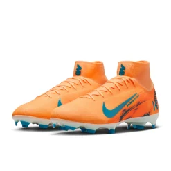 Nike Zoom Mercurial Superfly 10 Mbappé Pro Gras Voetbalschoenen (FG) Lichtoranje Turquoise