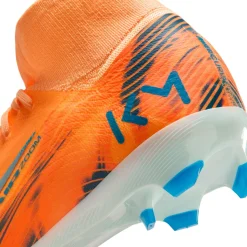 Nike Zoom Mercurial Superfly 10 Mbappé Pro Gras Voetbalschoenen (FG) Lichtoranje Turquoise