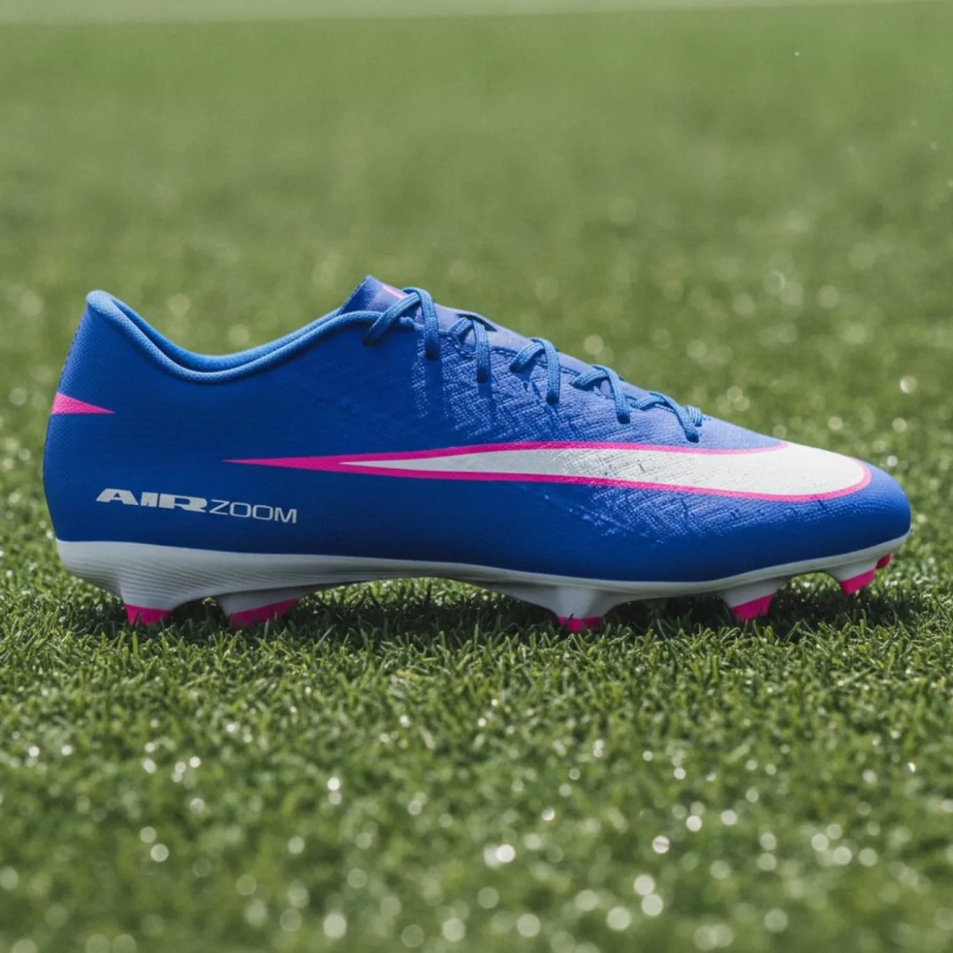 Nike Zoom Mercurial Vapor 16 Academy Gras / Kunstgras Voetbalschoenen (MG) Blauw Wit Felroze