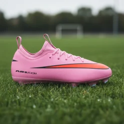 Nike Zoom Mercurial Vapor 16 Academy Gras / Kunstgras Voetbalschoenen (MG) Kids Roze Felrood Lichtblauw