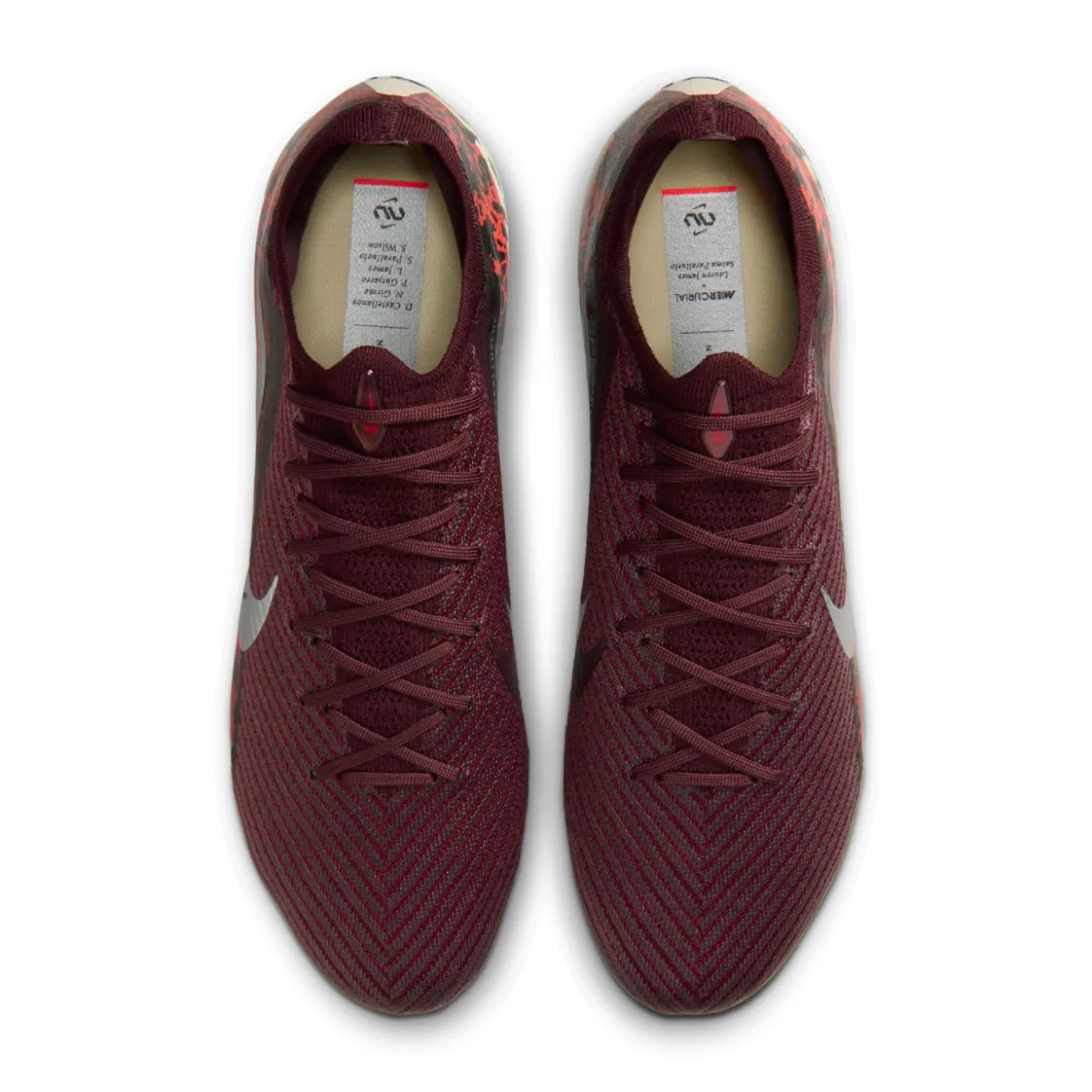 Nike Zoom Mercurial Vapor 16 Elite Gras Voetbalschoenen (FG) Bordeauxrood Zilver Oranje