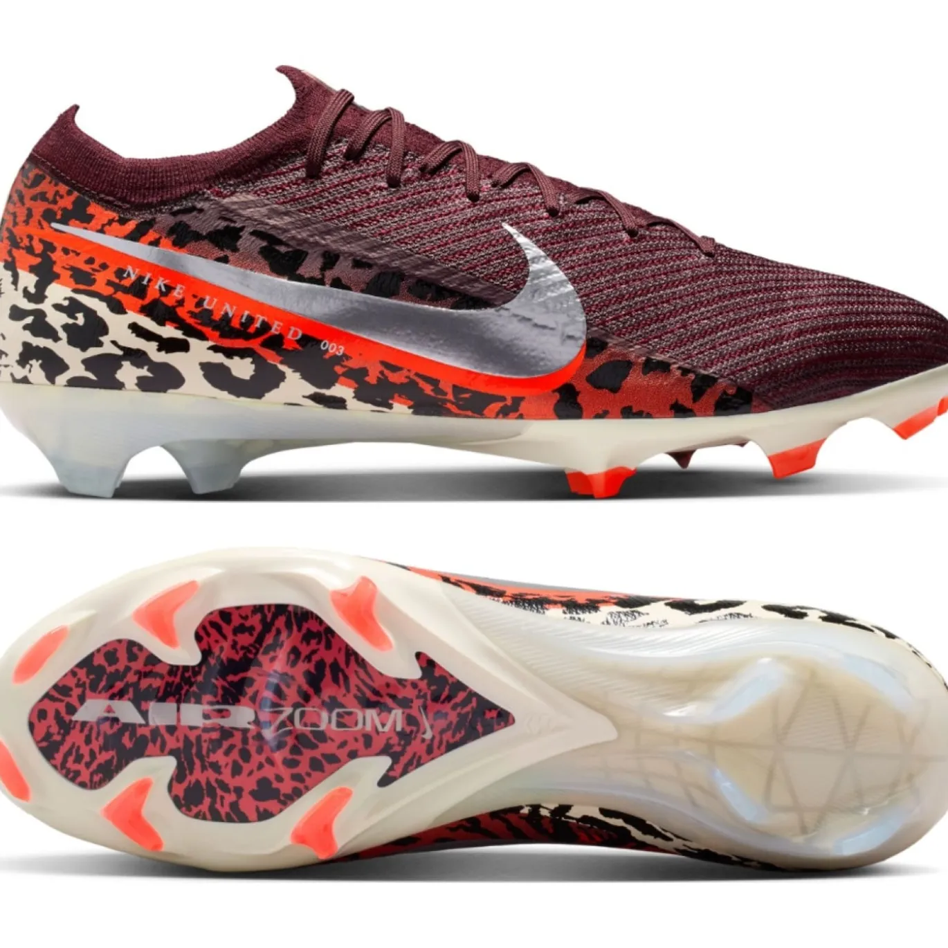 Nike Zoom Mercurial Vapor 16 Elite Gras Voetbalschoenen (FG) Bordeauxrood Zilver Oranje
