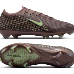 Nike Zoom Mercurial Vapor 16 Mbappé Elite Gras Voetbalschoenen (FG) Bruin Neongeel Zilver