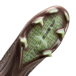 Nike Zoom Mercurial Vapor 16 Mbappé Elite Gras Voetbalschoenen (FG) Bruin Neongeel Zilver