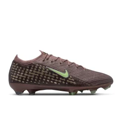 Nike Zoom Mercurial Vapor 16 Mbappé Elite Gras Voetbalschoenen (FG) Bruin Neongeel Zilver
