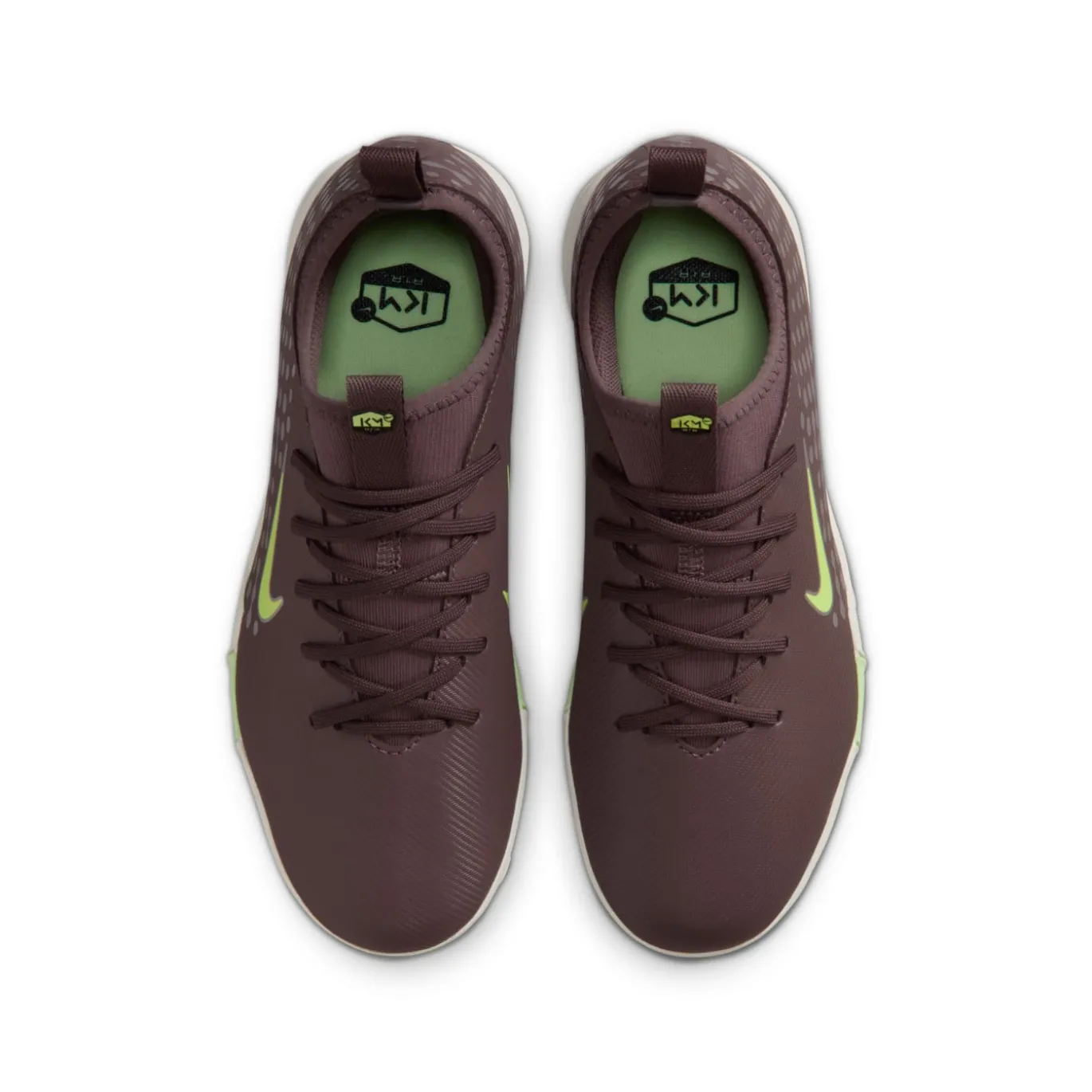 Nike Zoom Mercurial Vapor 16 Mbappé Academy Turf Voetbalschoenen (TF) Kids Bruin Neongeel Zilver