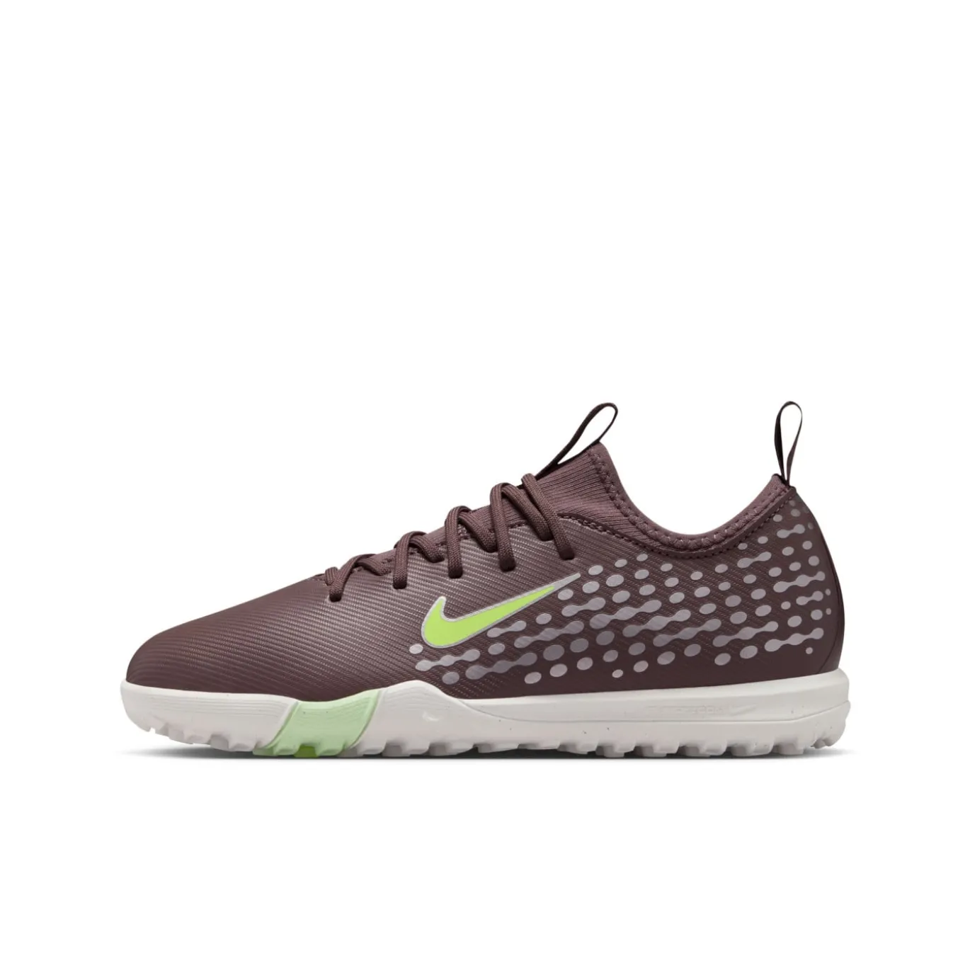 Nike Zoom Mercurial Vapor 16 Mbappé Academy Turf Voetbalschoenen (TF) Kids Bruin Neongeel Zilver