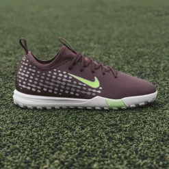 Nike Zoom Mercurial Vapor 16 Mbappé Academy Turf Voetbalschoenen (TF) Kids Bruin Neongeel Zilver