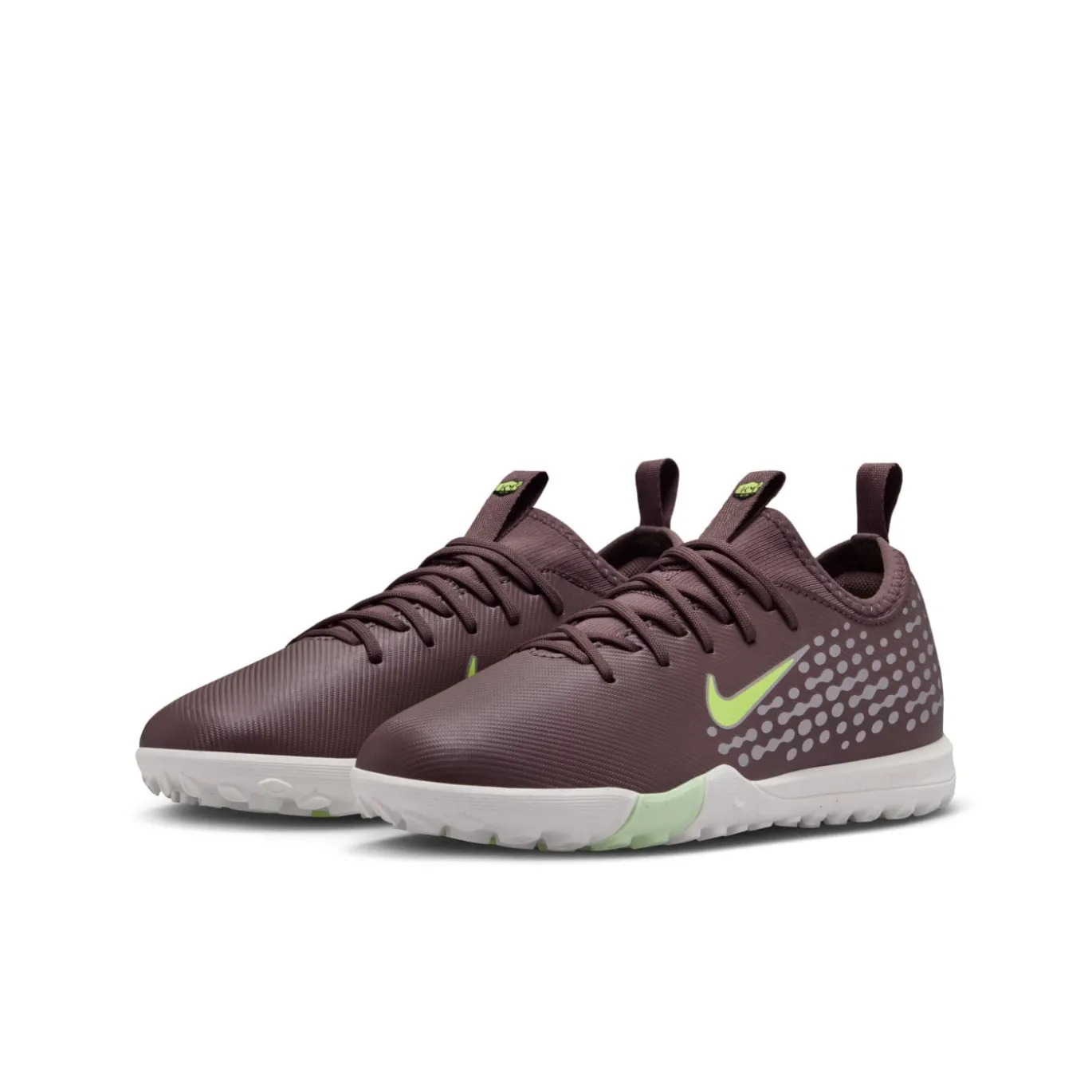 Nike Zoom Mercurial Vapor 16 Mbappé Academy Turf Voetbalschoenen (TF) Kids Bruin Neongeel Zilver