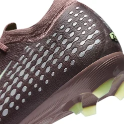 Nike Zoom Mercurial Vapor 16 MbappƩ Pro Gras Voetbalschoenen (FG) Kids Bruin Neongeel Zilver