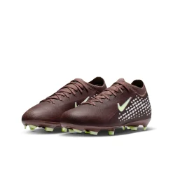 Nike Zoom Mercurial Vapor 16 Mbappé Pro Gras Voetbalschoenen (FG) Kids Bruin Neongeel Zilver