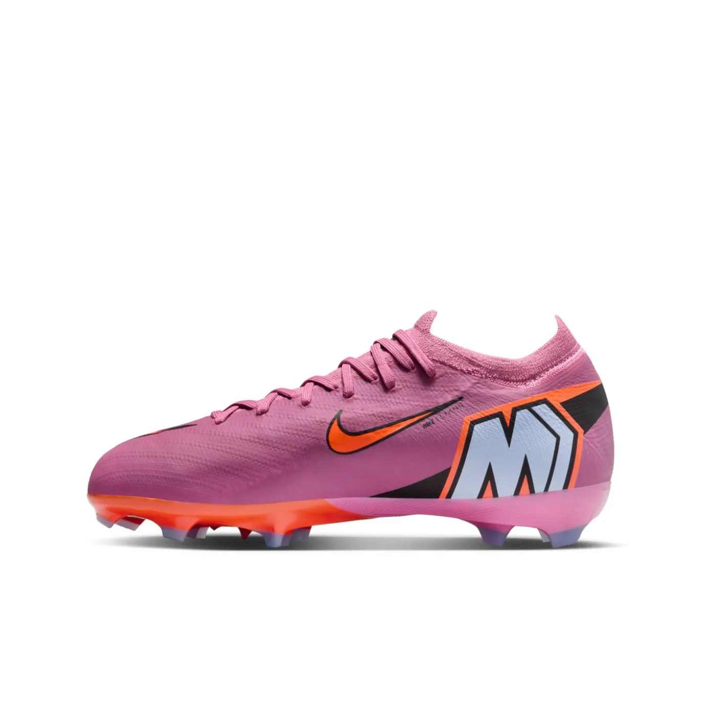 Nike Zoom Mercurial Vapor 16 Pro Gras Voetbalschoenen (FG) Kids Roze Felrood Lichtblauw