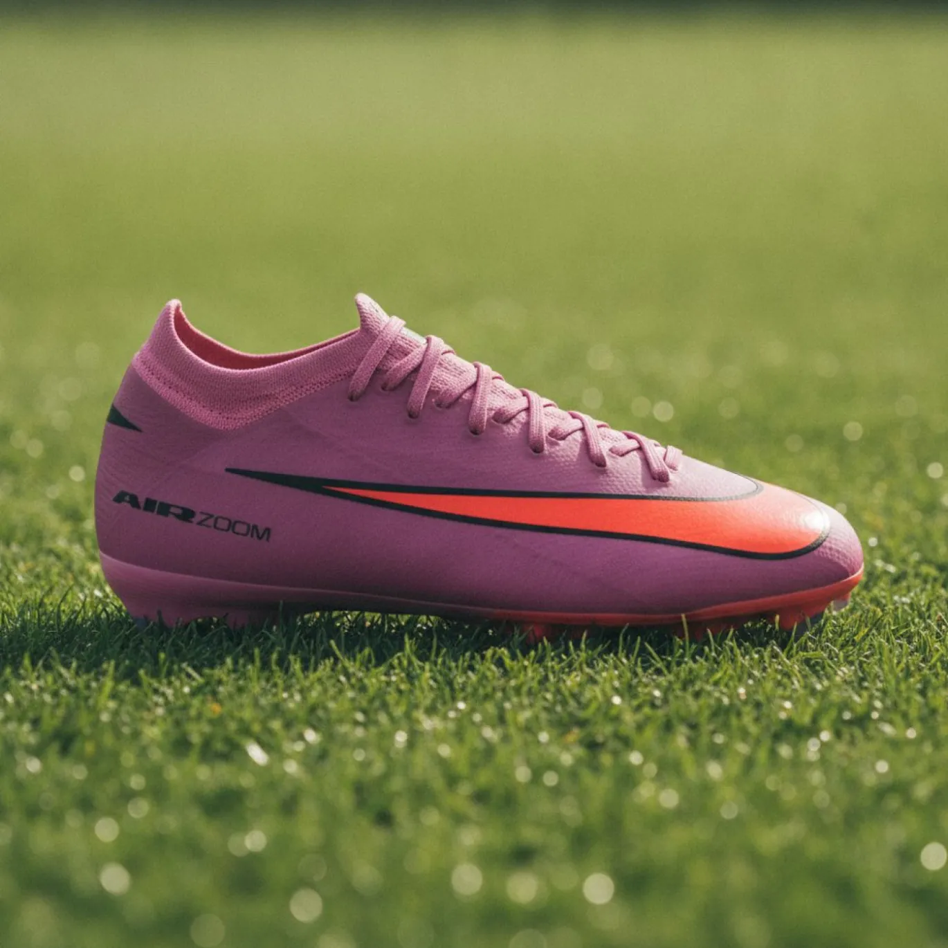 Nike Zoom Mercurial Vapor 16 Pro Gras Voetbalschoenen (FG) Kids Roze Felrood Lichtblauw
