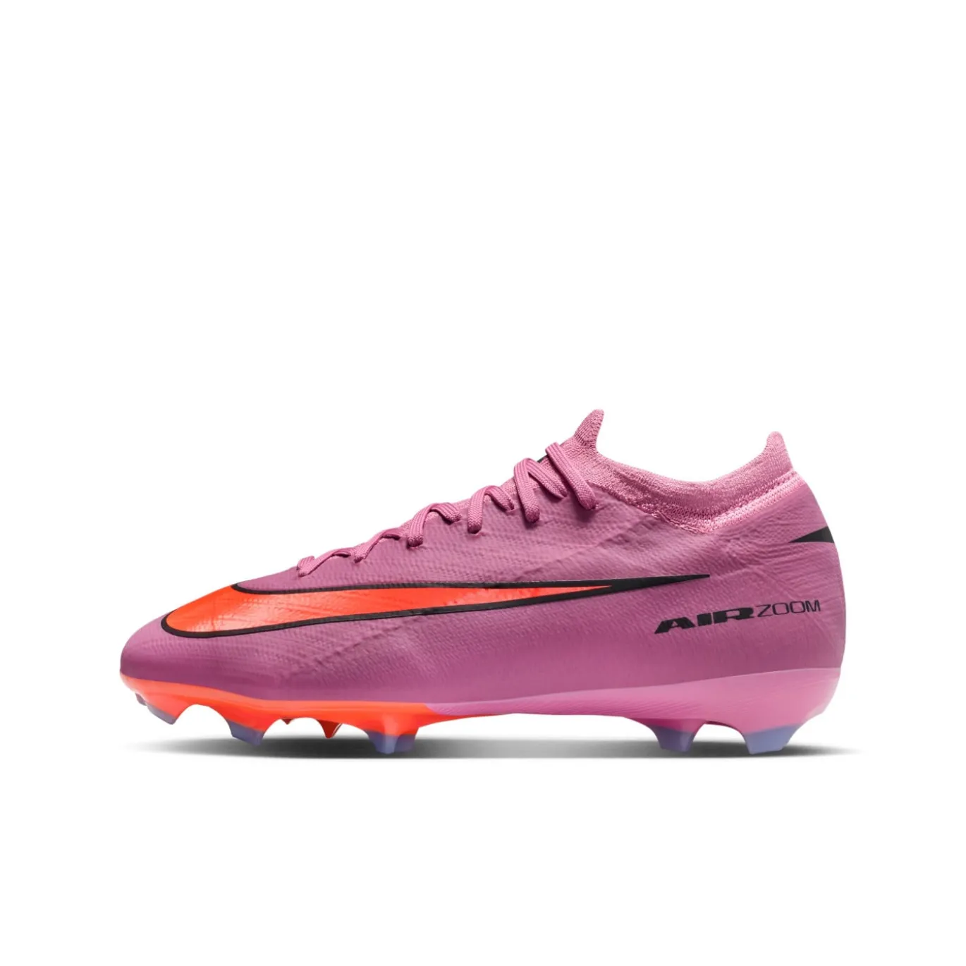 Nike Zoom Mercurial Vapor 16 Pro Gras Voetbalschoenen (FG) Kids Roze Felrood Lichtblauw