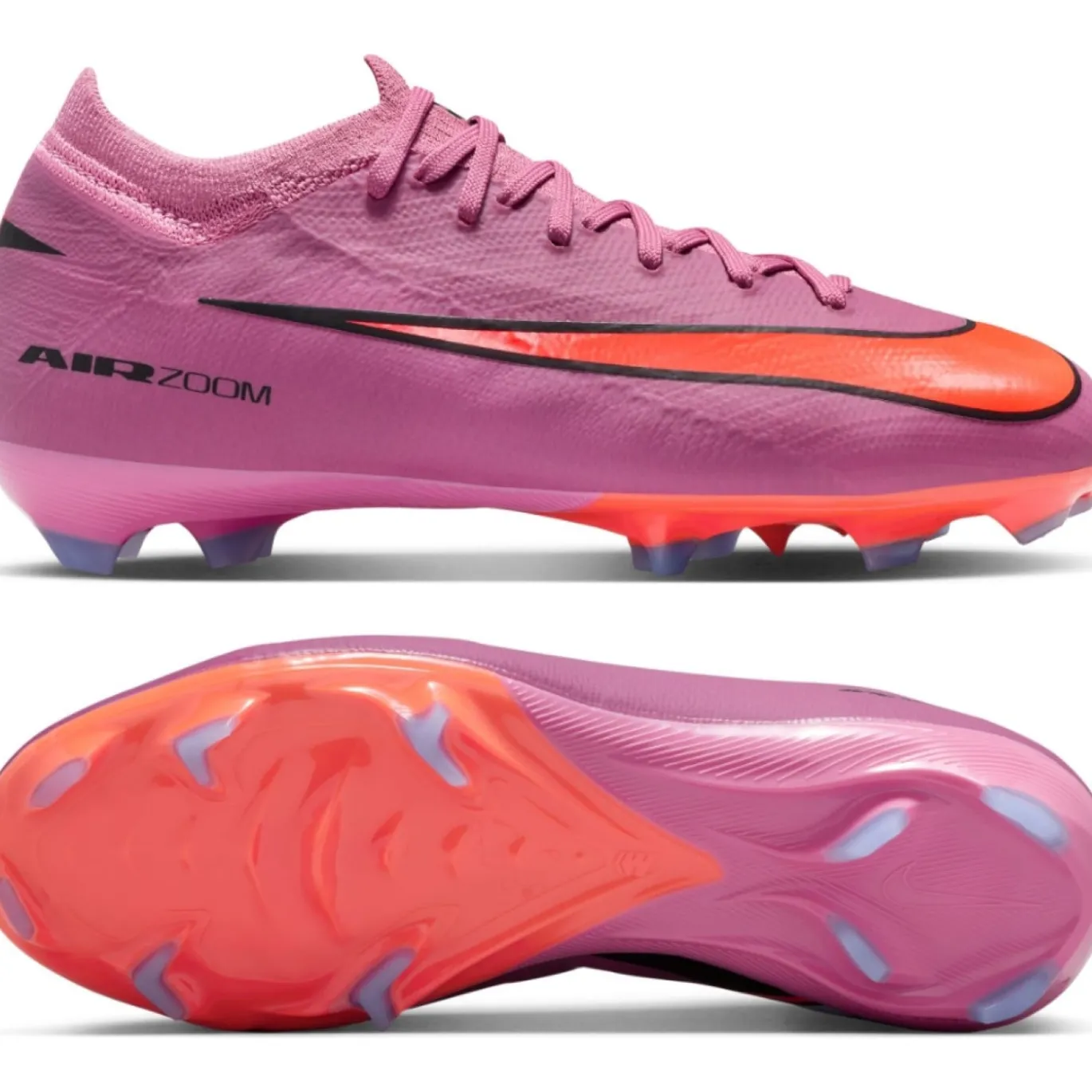 Nike Zoom Mercurial Vapor 16 Pro Gras Voetbalschoenen (FG) Kids Roze Felrood Lichtblauw