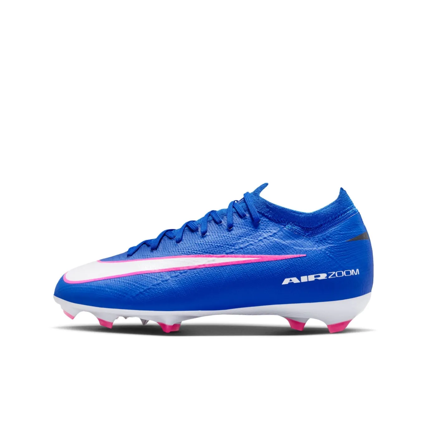 Nike Zoom Mercurial Vapor 16 Pro Gras Voetbalschoenen (FG) Kids Blauw Wit Felroze