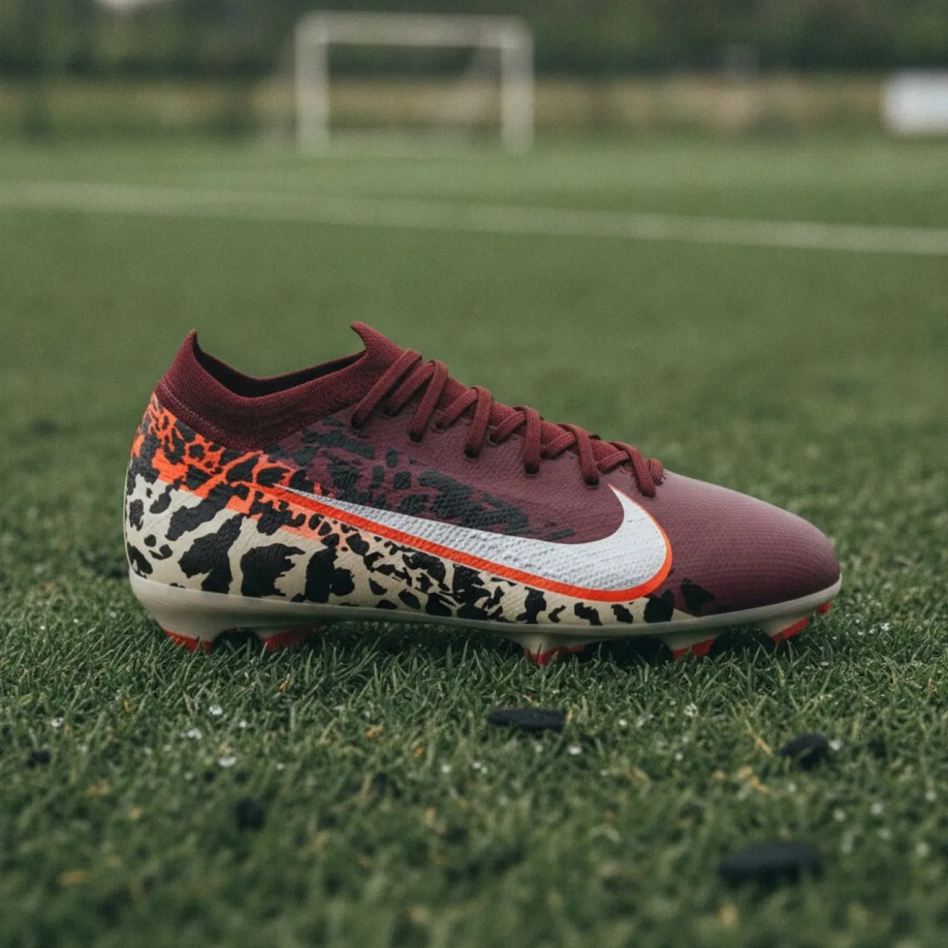 Nike Zoom Mercurial Vapor 16 Pro Gras / Kunstgras Voetbalschoenen (MG) Kids Bordeauxrood Zilver Oranje