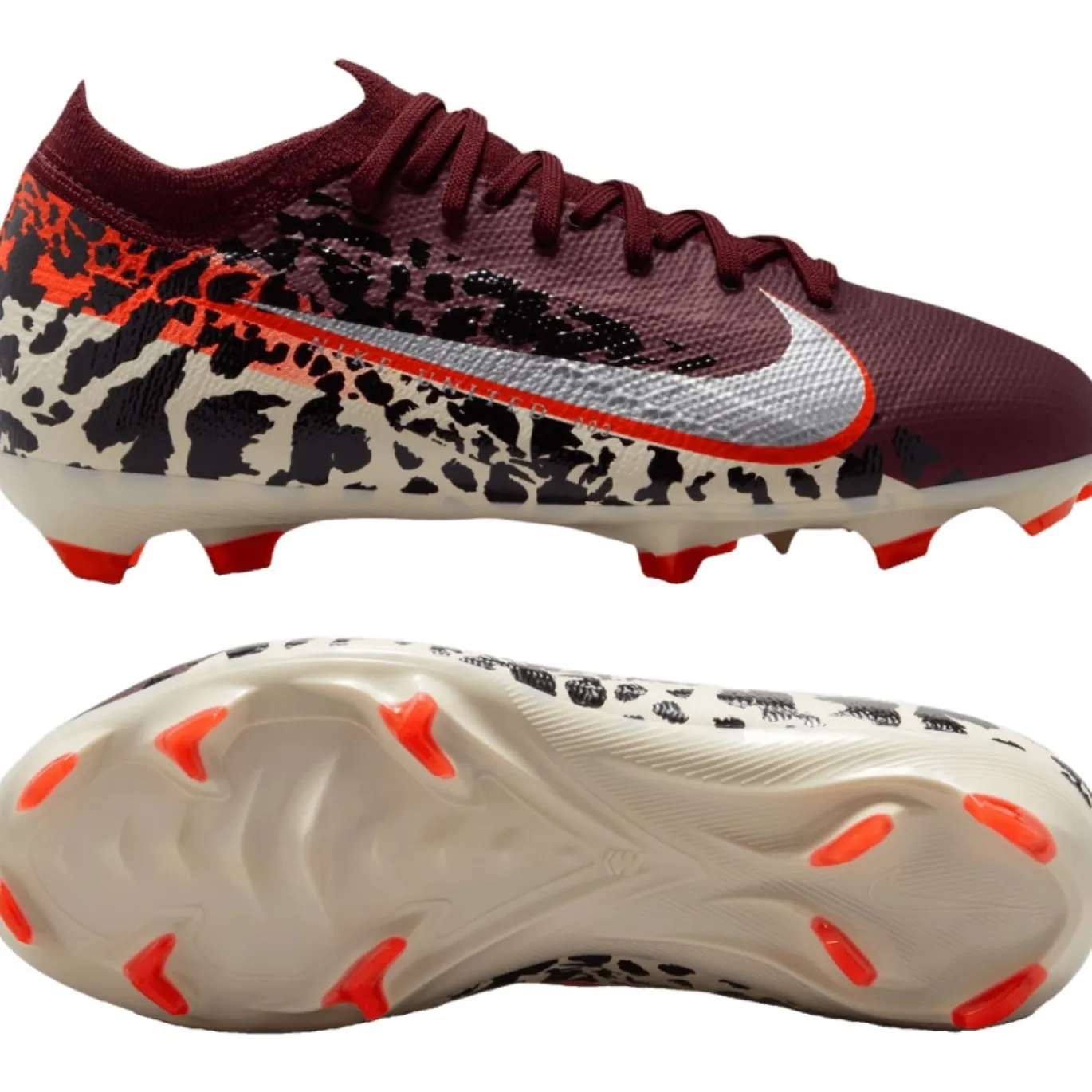 Nike Zoom Mercurial Vapor 16 Pro Gras / Kunstgras Voetbalschoenen (MG) Kids Bordeauxrood Zilver Oranje