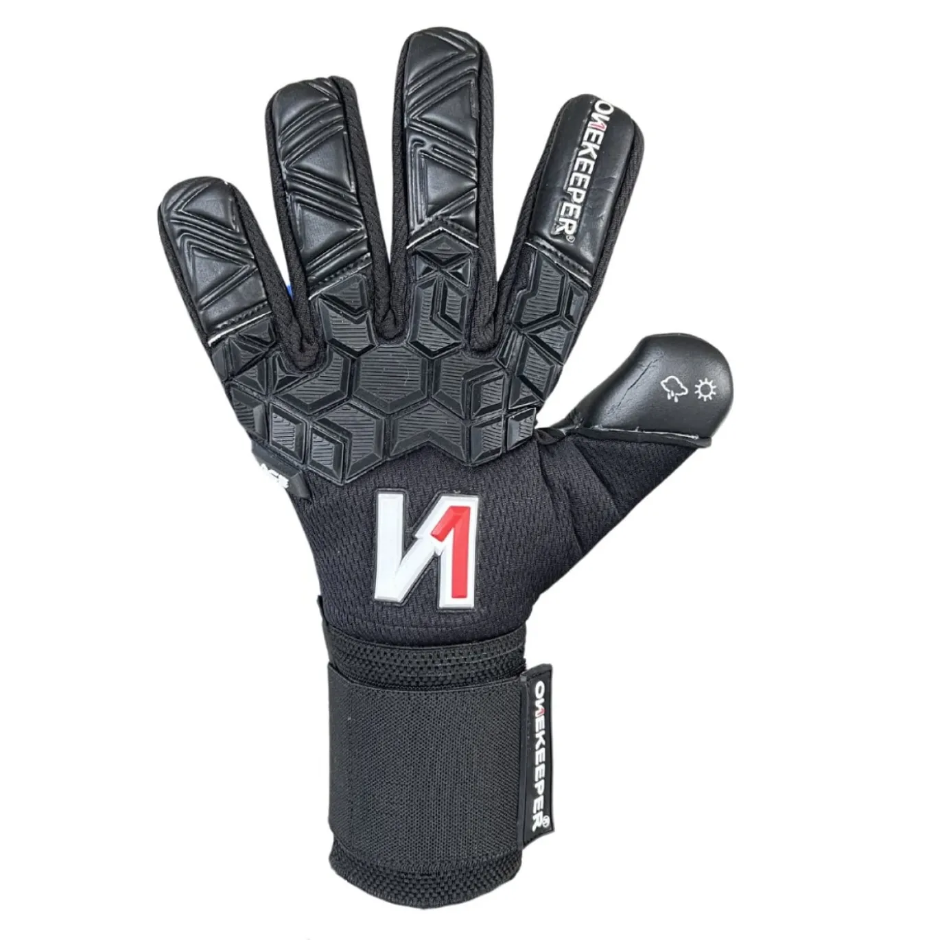 Onekeeper Ace Mesh Keepershandschoenen Kids Zwart Wit Rood