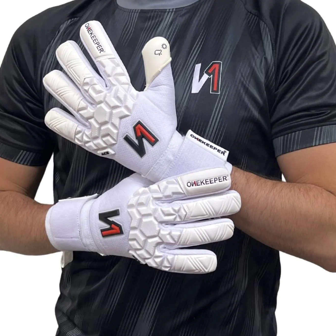 Onekeeper Ace Mesh Keepershandschoenen Kids Wit Zwart Rood