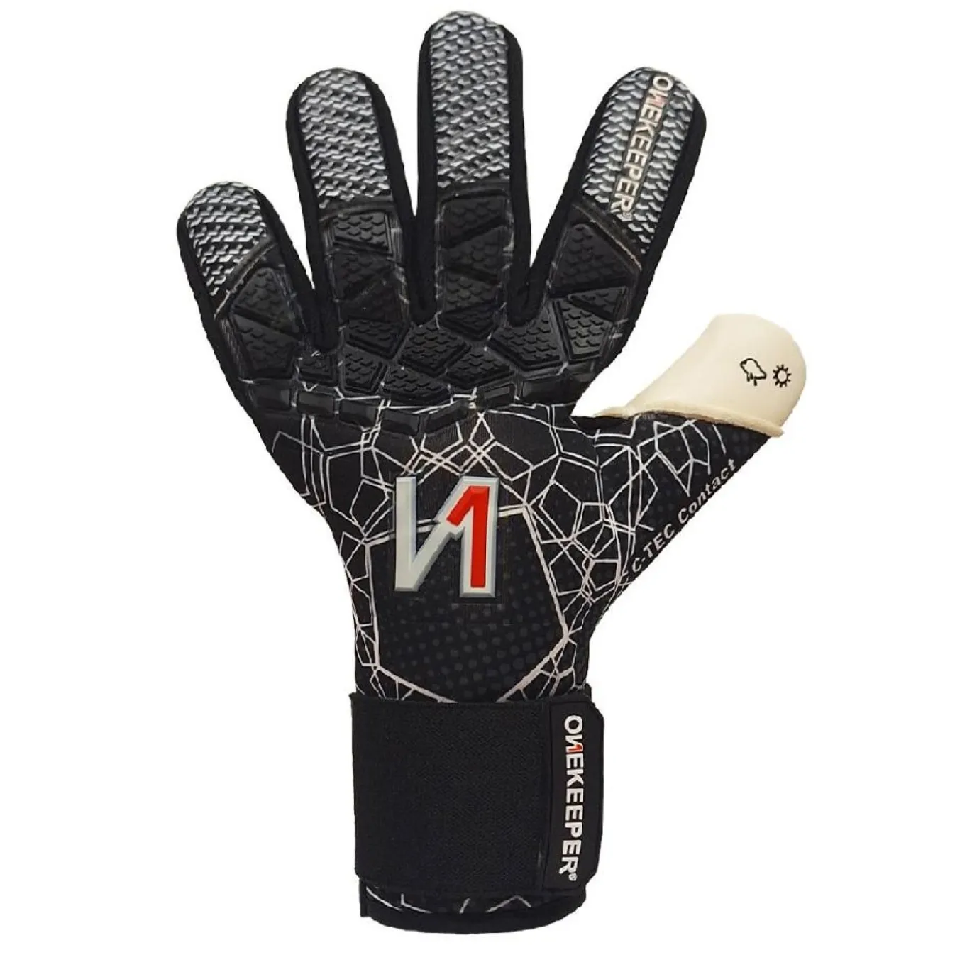 Onekeeper C-Tec Keepershandschoenen Kids Zwart Wit Rood