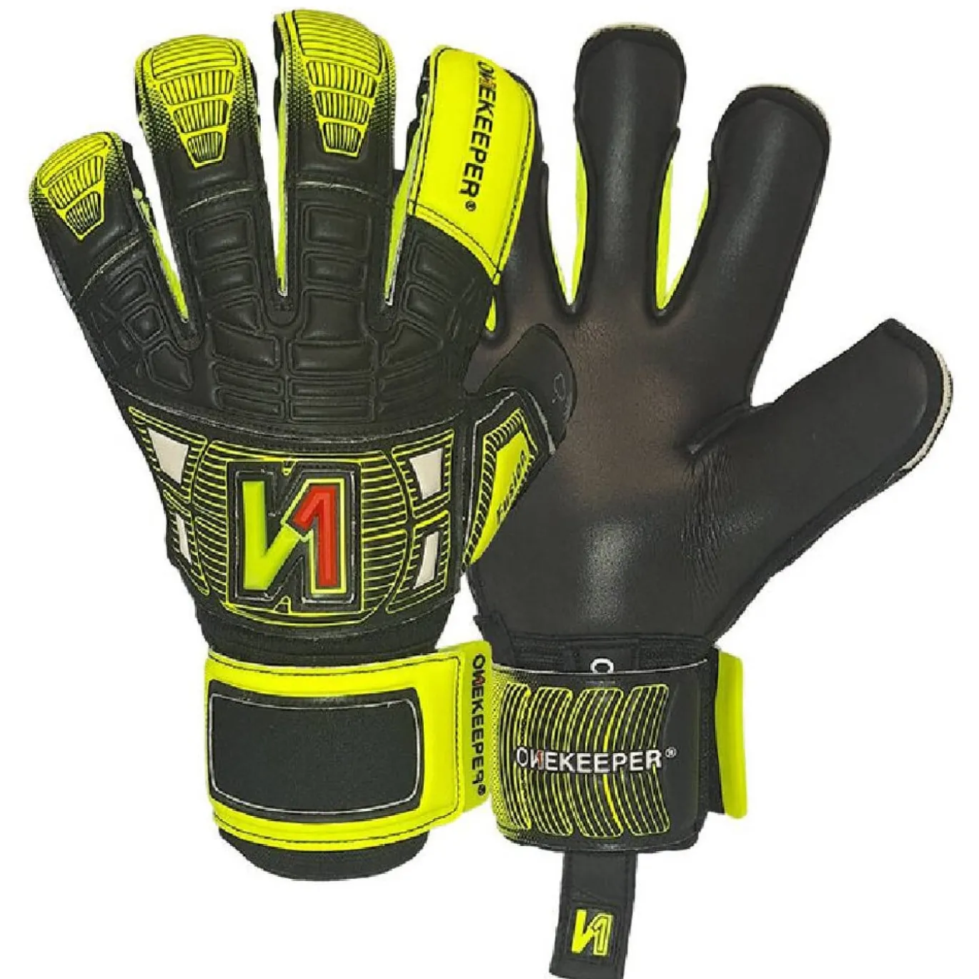 Onekeeper Fusion Keepershandschoenen Kids Zwart Geel Rood