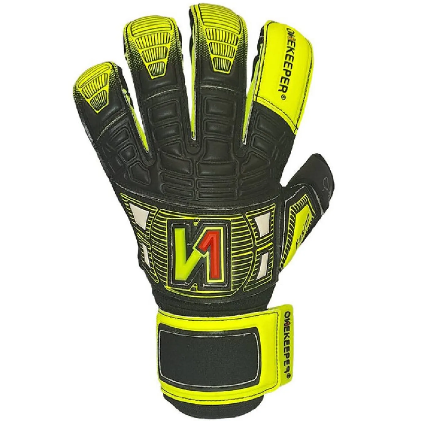 Onekeeper Fusion Keepershandschoenen Kids Zwart Geel Rood
