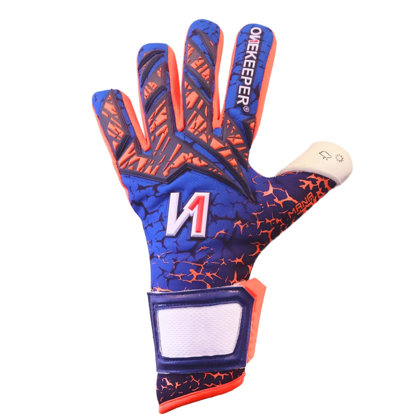Onekeeper Mana Keepershandschoenen Blauw Oranje Wit