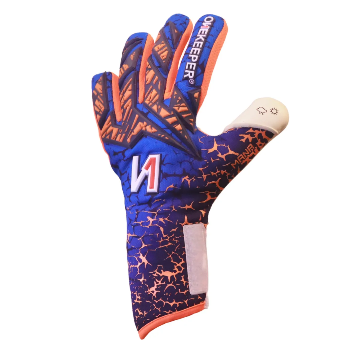 Onekeeper Mana Keepershandschoenen Blauw Oranje Wit